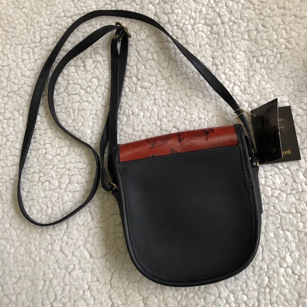 NWT Leaf Leather Brand Hand-tooled Bag - Picture 5 of 6